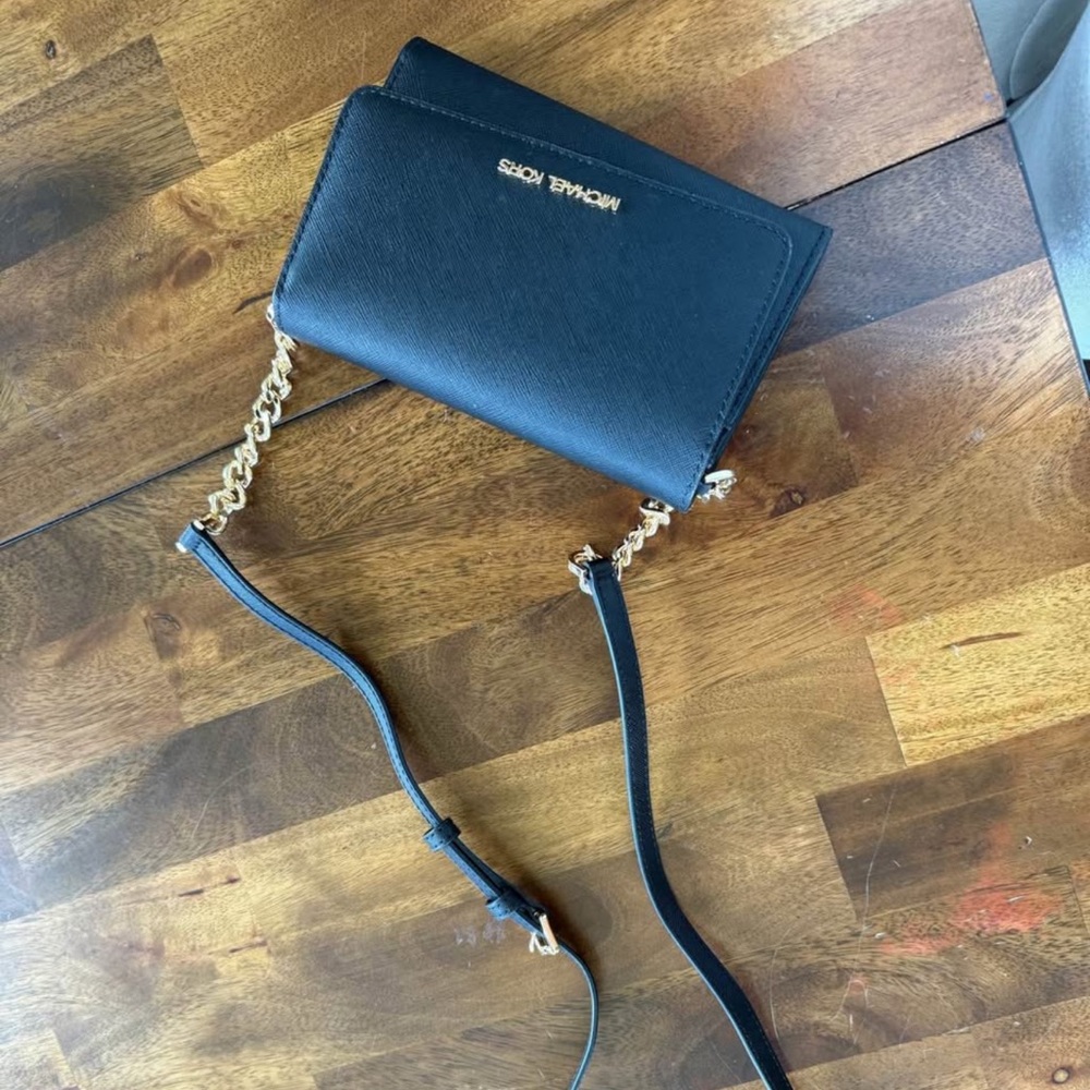 Michael Kors Navy Crossbody Bag with Gold Chain
